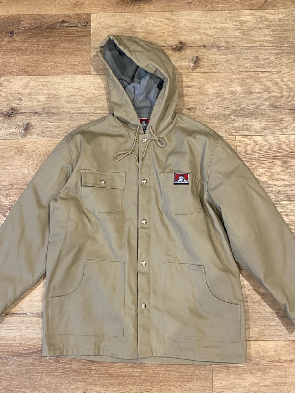 Ben Davis Hooded Field Jacket in Khaki